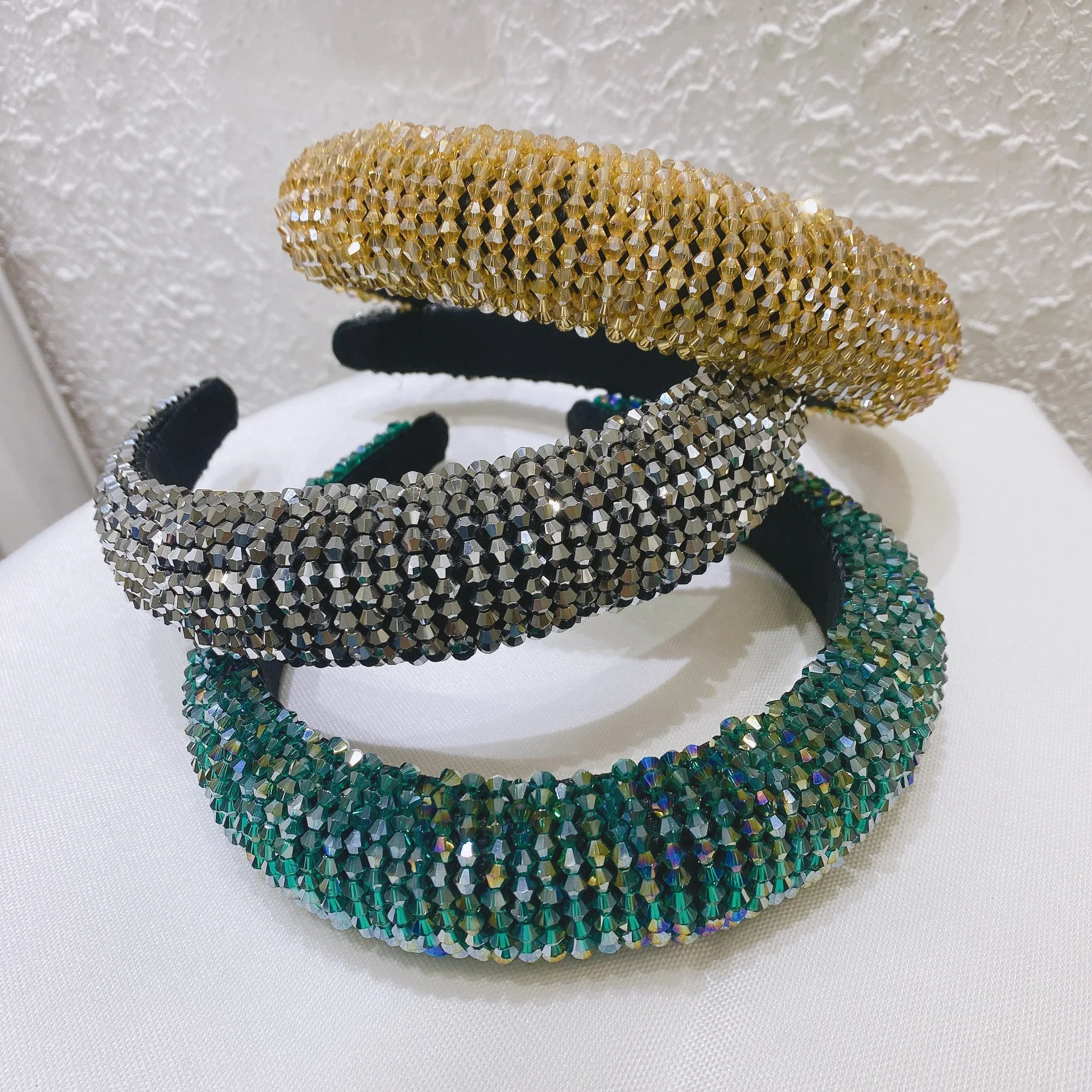 豪华bling发饰宽闪亮钻石发带闪亮水晶发带女性