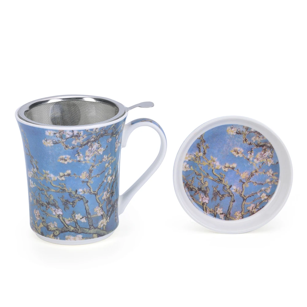 New Design Ceramic Tea Mug With Lid And Strainer Filter For Gift Buy