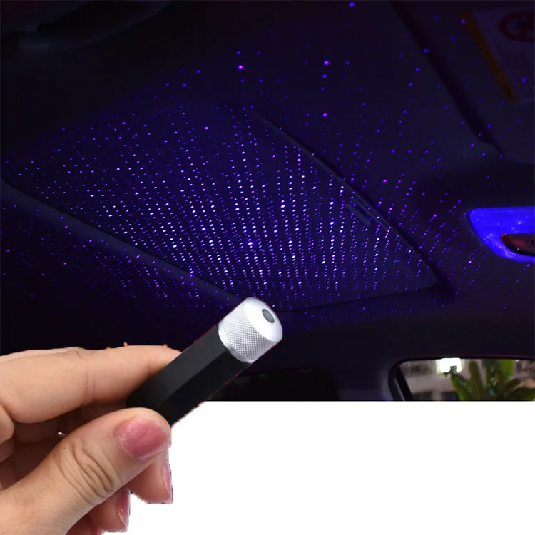 USB car interior led light roof room atmosphere interior mini starry laser star projector for car