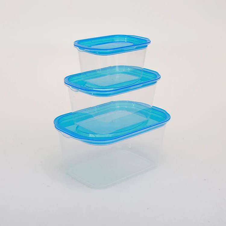 Transparent dry food storage box 3pcs plastic food containers sets