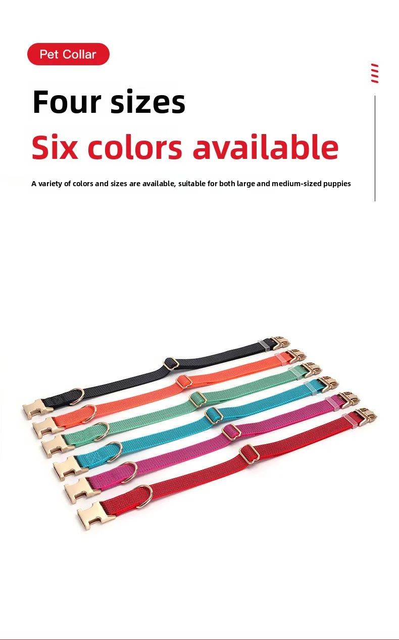 Glow Castle Solid Reflective Eco-friendly Nylon Dog Collar Luxury Metal Buckle Personalized Engraved Durable Training Leash