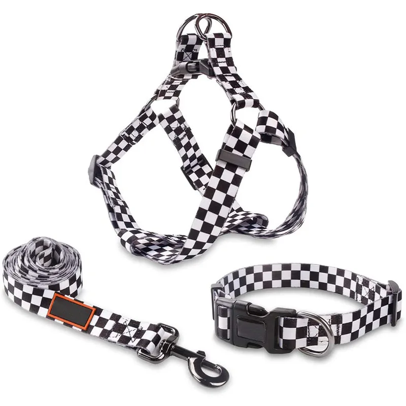 checkered dog harness