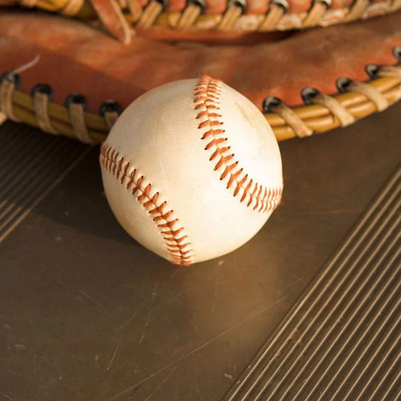 Standard Size Baseball Unmarked And Leather Covered Baseball With