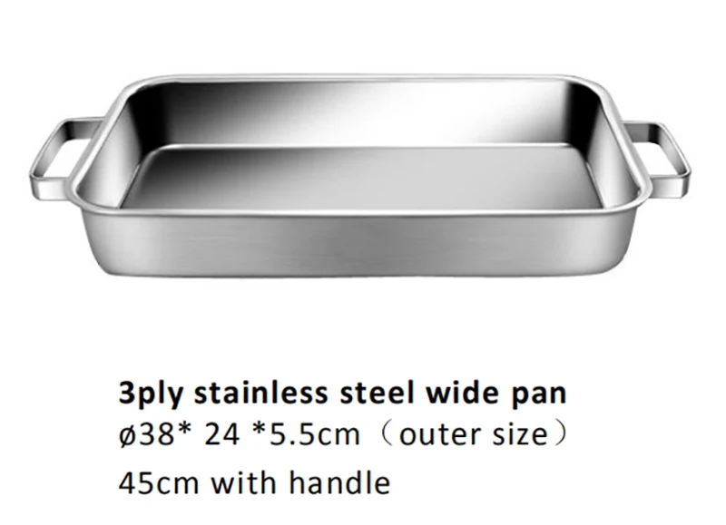 Stainless Steel Nonstick Rectangle Pizza Pan Bbq Grill Pan Bread Pan