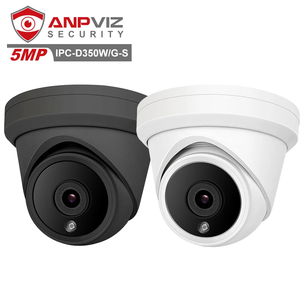 Anpviz 5MP POE IP Security Camera Outdoor IP66 Built in Microphone Audio 98ft Night Vision H.265 CCTV Camera 24/7 Recording