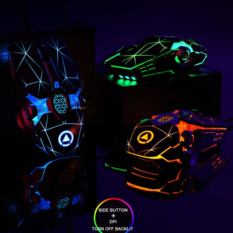 E-sport RGB A7 Souris silencieuse sans fil Rechargeable LED optique USB souris de jeu mécanique 1600DPI pour PUBG Gamer