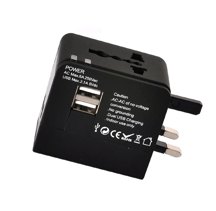 Multifunction Universal Conversion Plug Adapter Dual Usb World Travel