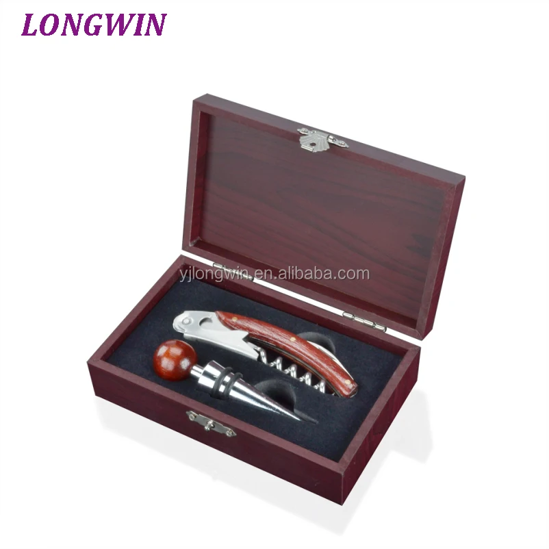 Wine Opener Gift Set Wood Box Gift Set 2 Piece Corkscrew Wine Openers