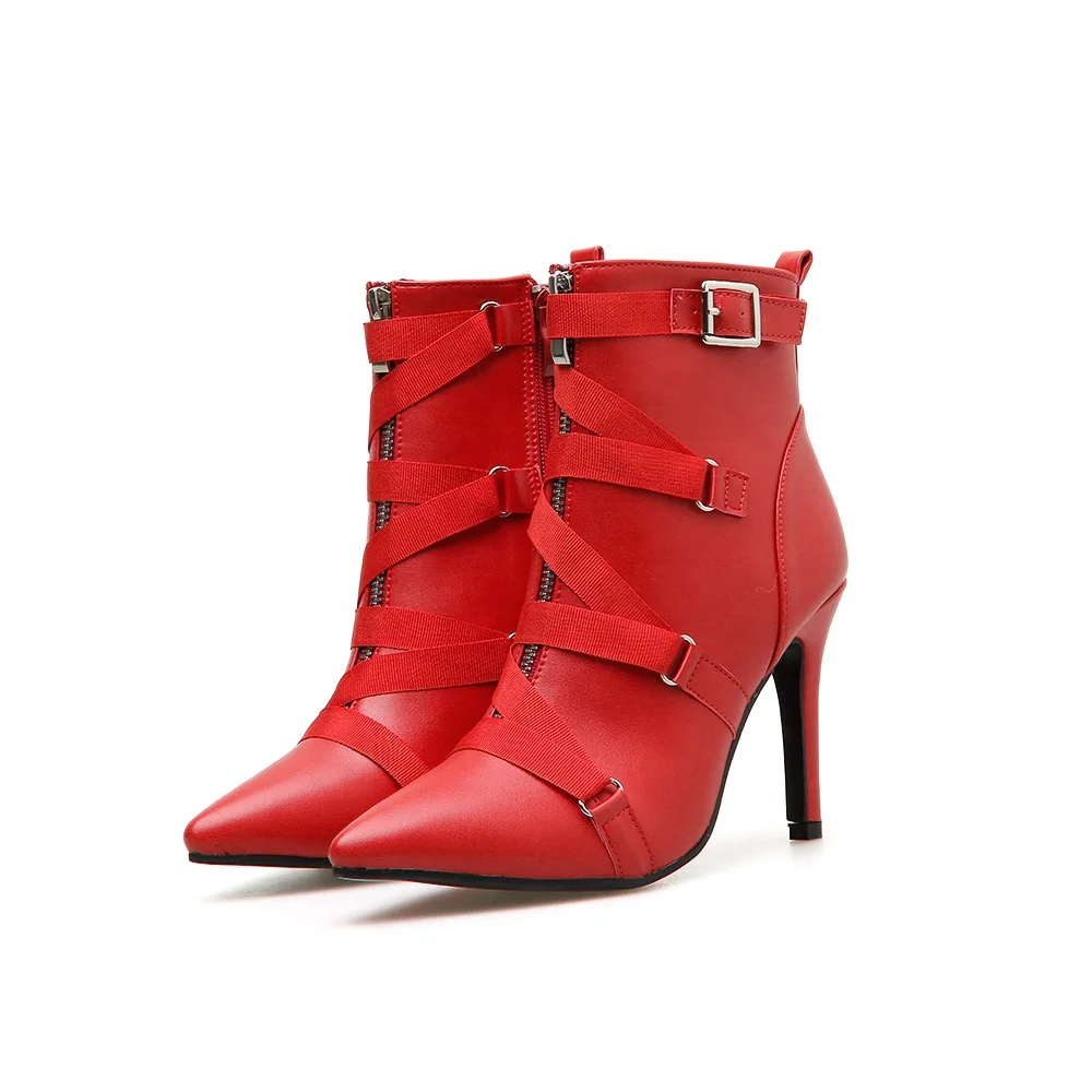 botines rojos mujer