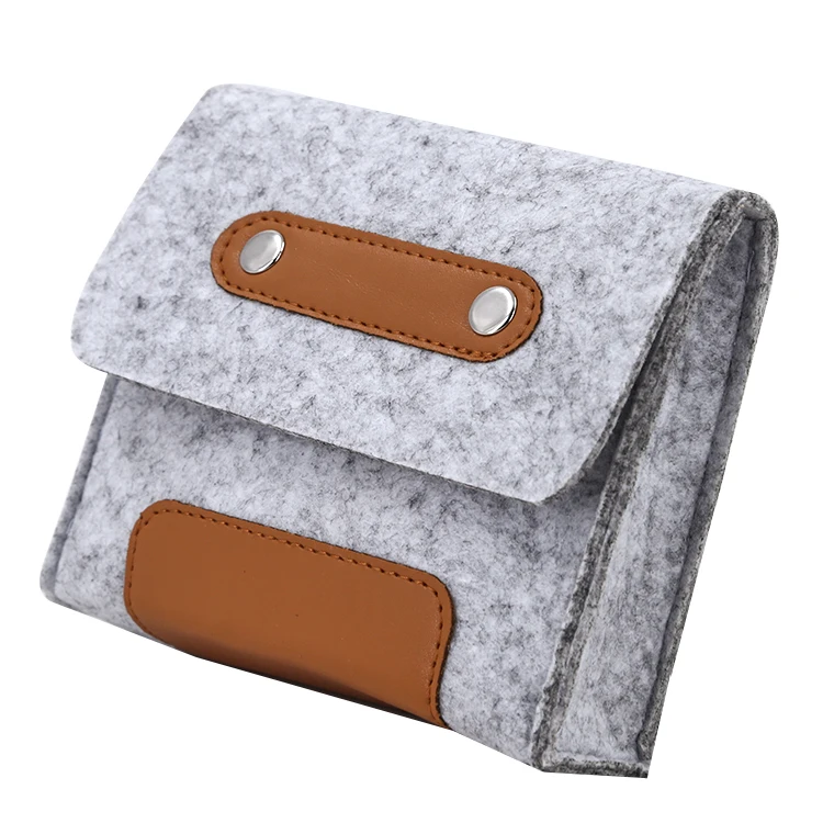 毛毡钱包袋accppt定制时尚素色纯色加厚防水毛毡长妇女钱包