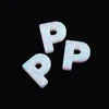 OP17 White Color P Shape Letter Synthetic Opal