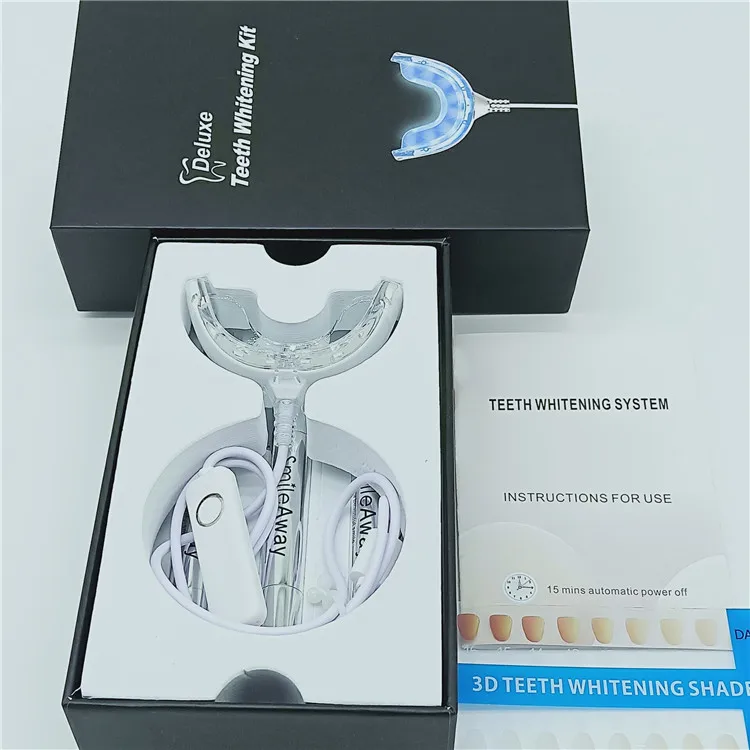 New pearl white teeth whitening kit with mobile phone LED light