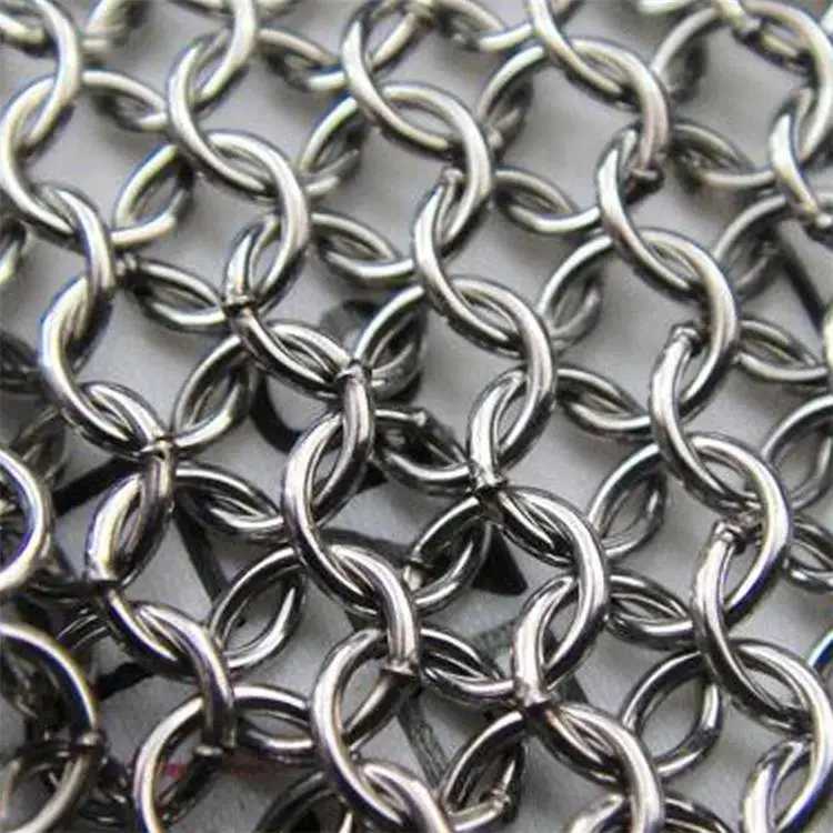 Chainmaille Pot Scrubber, Stainless Steel, Welded-link 
