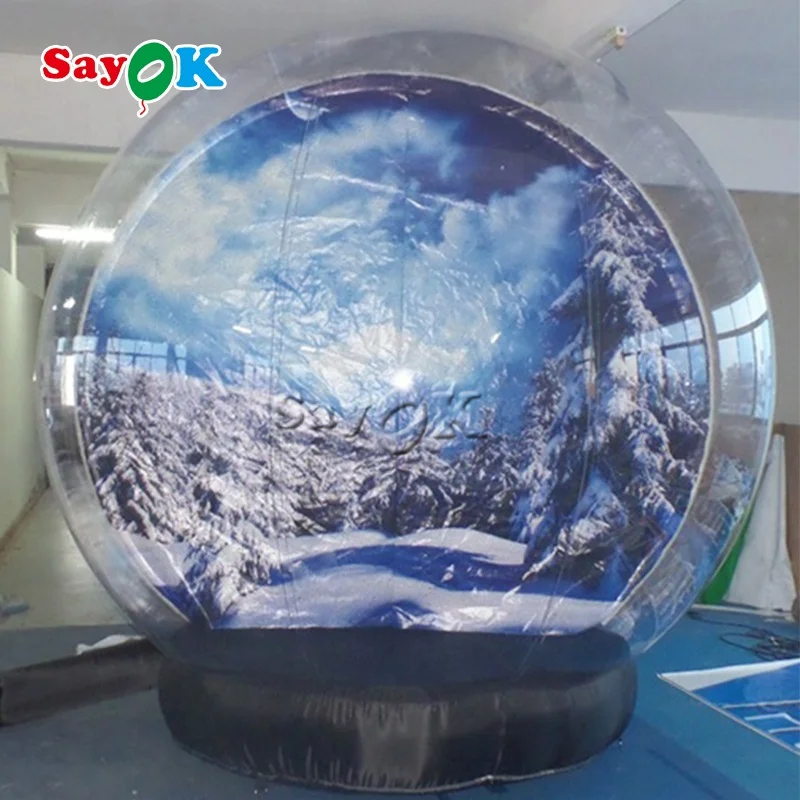 Giant Christmas Air Blown Inflatable Snow Globe For Christmas Snow