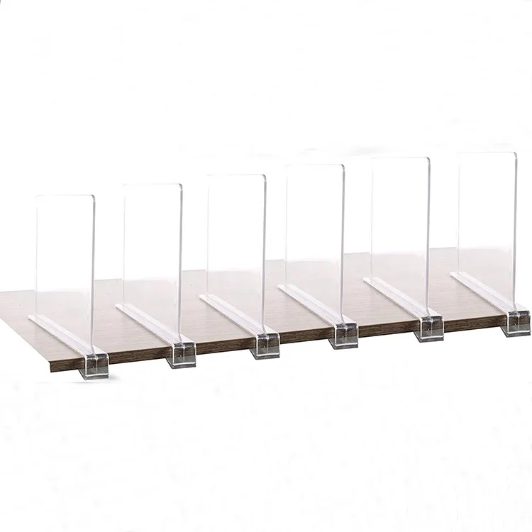 Clear Acrylic Shelf Dividers Closets Shelf Closet Separator For Wood