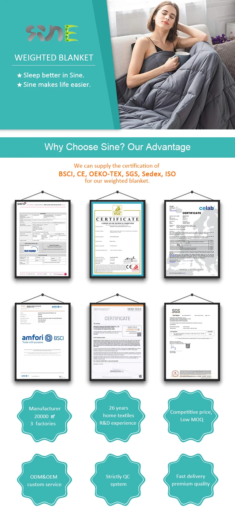 Factory Supply Premium Heavy Blanket Glass Beads Weighted Blanket