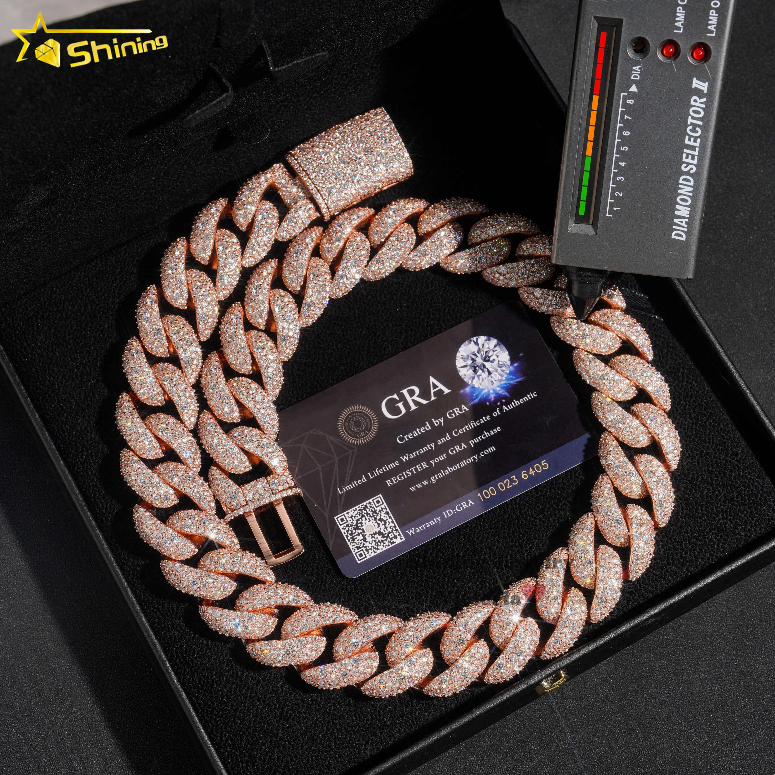 925 Sterling Silver Cuban Link Chain Necklace - Hip Hop Iced Out