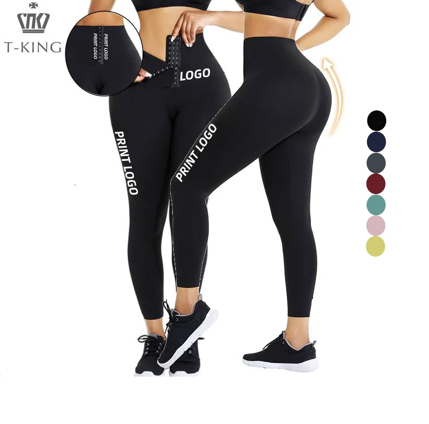 

Tking Custom Logo Waist Trainer Leggings Squat Proof High Quality 2021 Yoga Shaping Black Long Legging Outfits Women, Customized colors