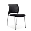 Armless Stackable Conference Meeting Training Staff Fabric Chair with Metal Frame