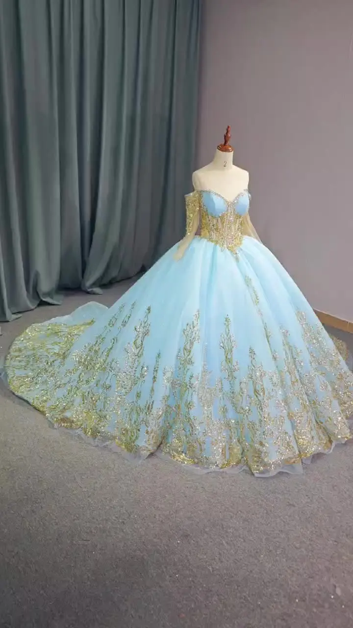 slim fit dress slacks Light Blue Gold quinceanera brindis package