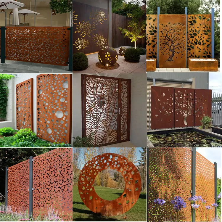 Laser Cut Decorative Outdoor Garden Privacy Art Metal Screens Panels