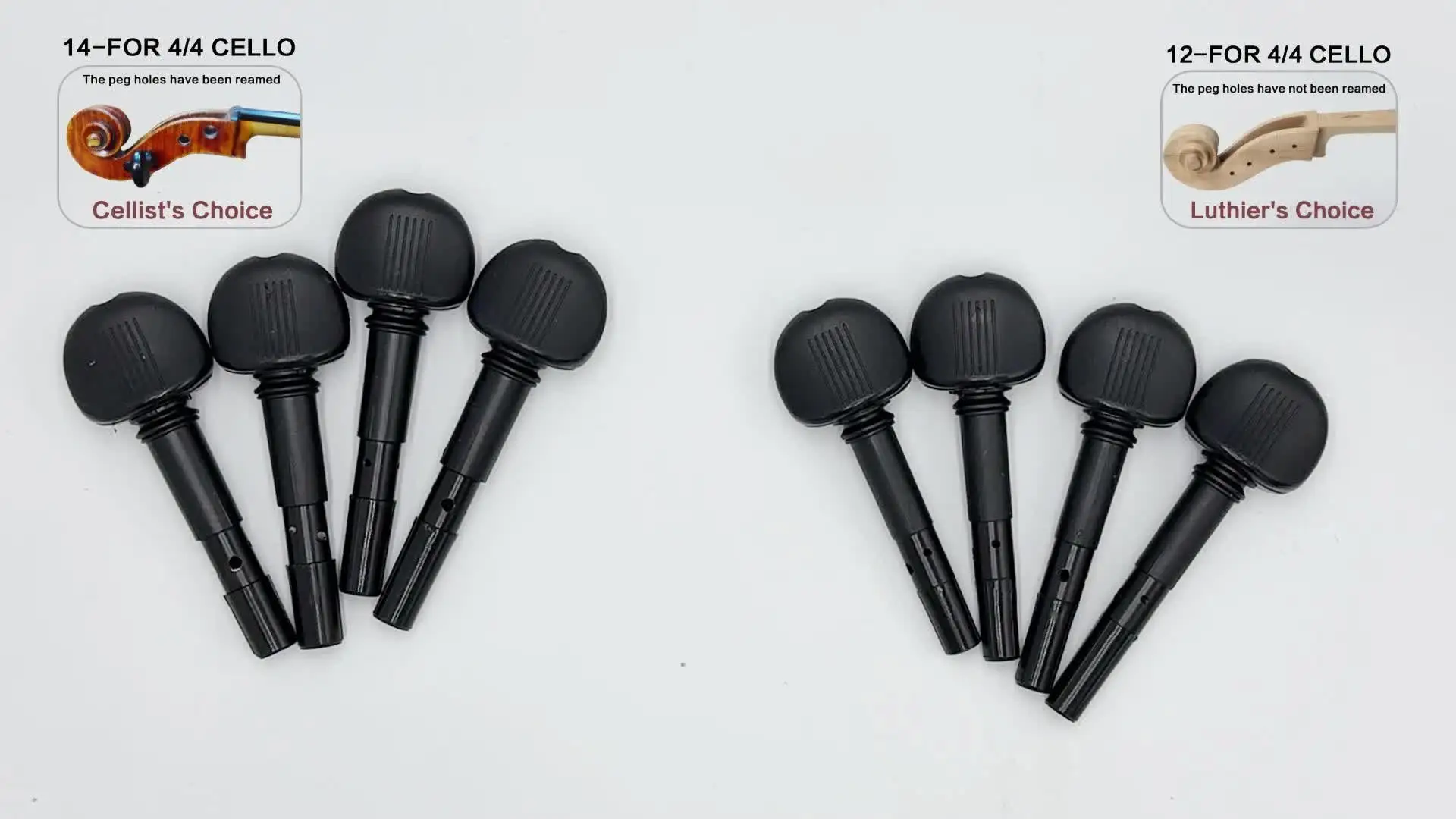 4/4 3/4 Finetune Geared Cello Peg Set for Acoustic Cello