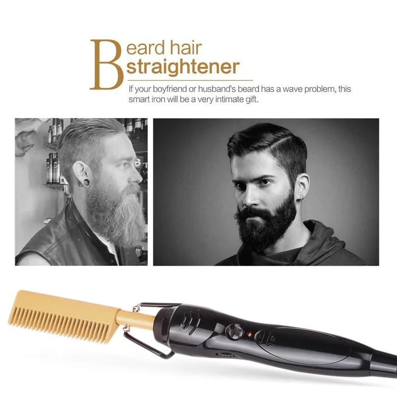 Hot Comb Hair Straightener Flat Irons Electric Hair Curling Iron Titanium Alloy Hair Curler Brush Environmentally Friendly