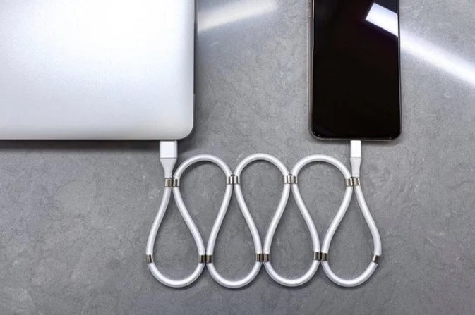 2020 New Design Magnetic Charging Cable SuperCalla/ Self Winding Organizing Type C Micro USB Easy Coil Charging Cable - ANKUX.COM
