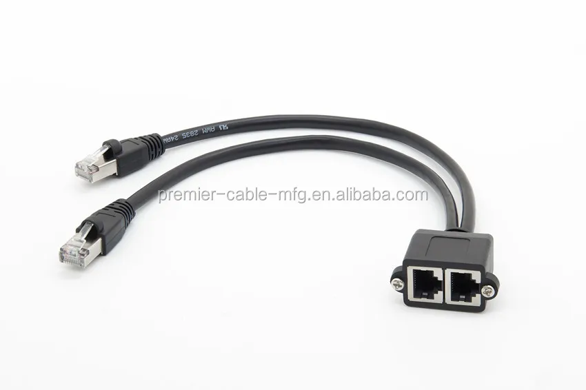 Cables 30Cm Rj45 Cable Male to Female Screw Panel Mount Ethernet LAN Network Extension Feature Compact Design Cable CN, Cable Length: 30CM 