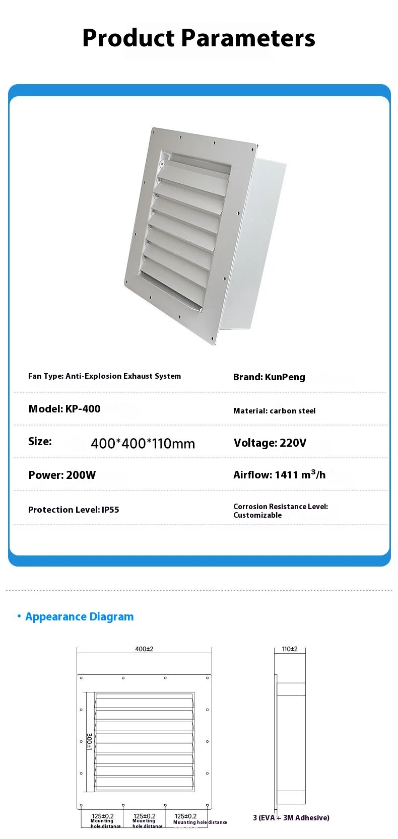 Violent Relief Exhaust Fan, Explosion-proof, Axial - detail 4