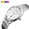 SKMEI 9139 unique silver unisex quartz watch perfect steel Strap waterproofing date display ultra slim Casual watch design