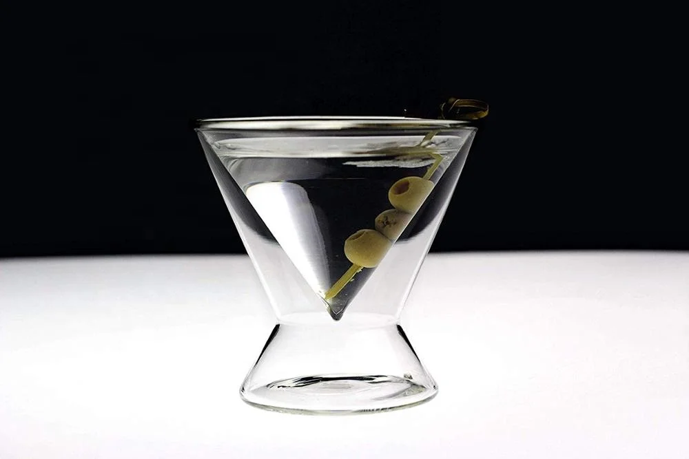 2019 Fashion Double Wall Stemless Insulated Martini Cocktail Glasses