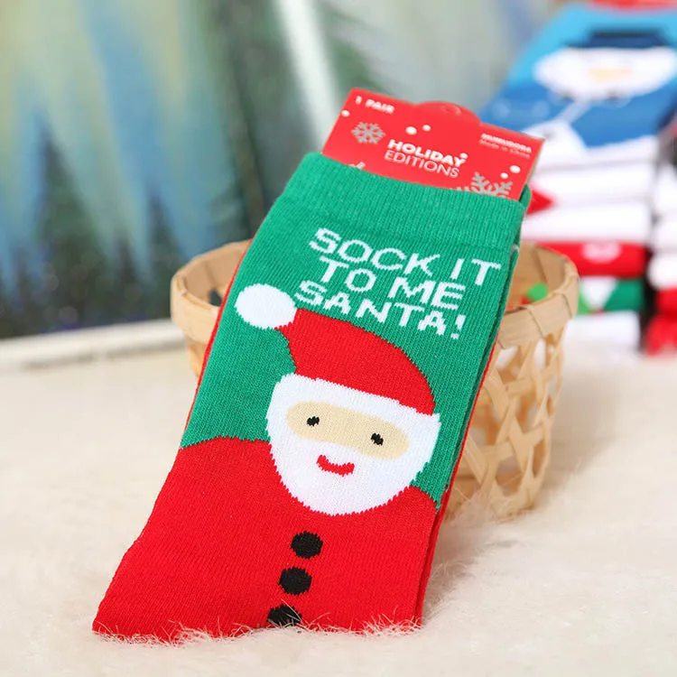 Wholesale Hot Sale Cotton Women Christmas Socks Cheap Cute New Year Red Socks
