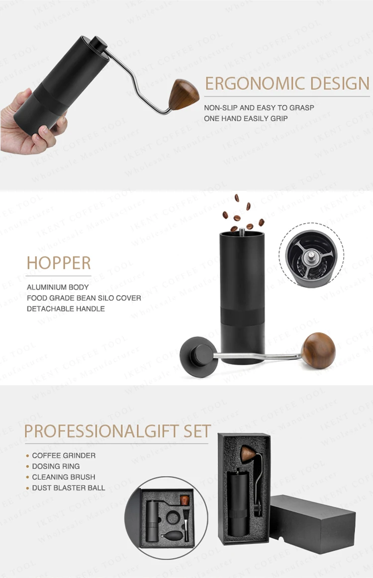 Manual Coffee Grinder Mill Stainless Steel Burr Suitable Adjustment