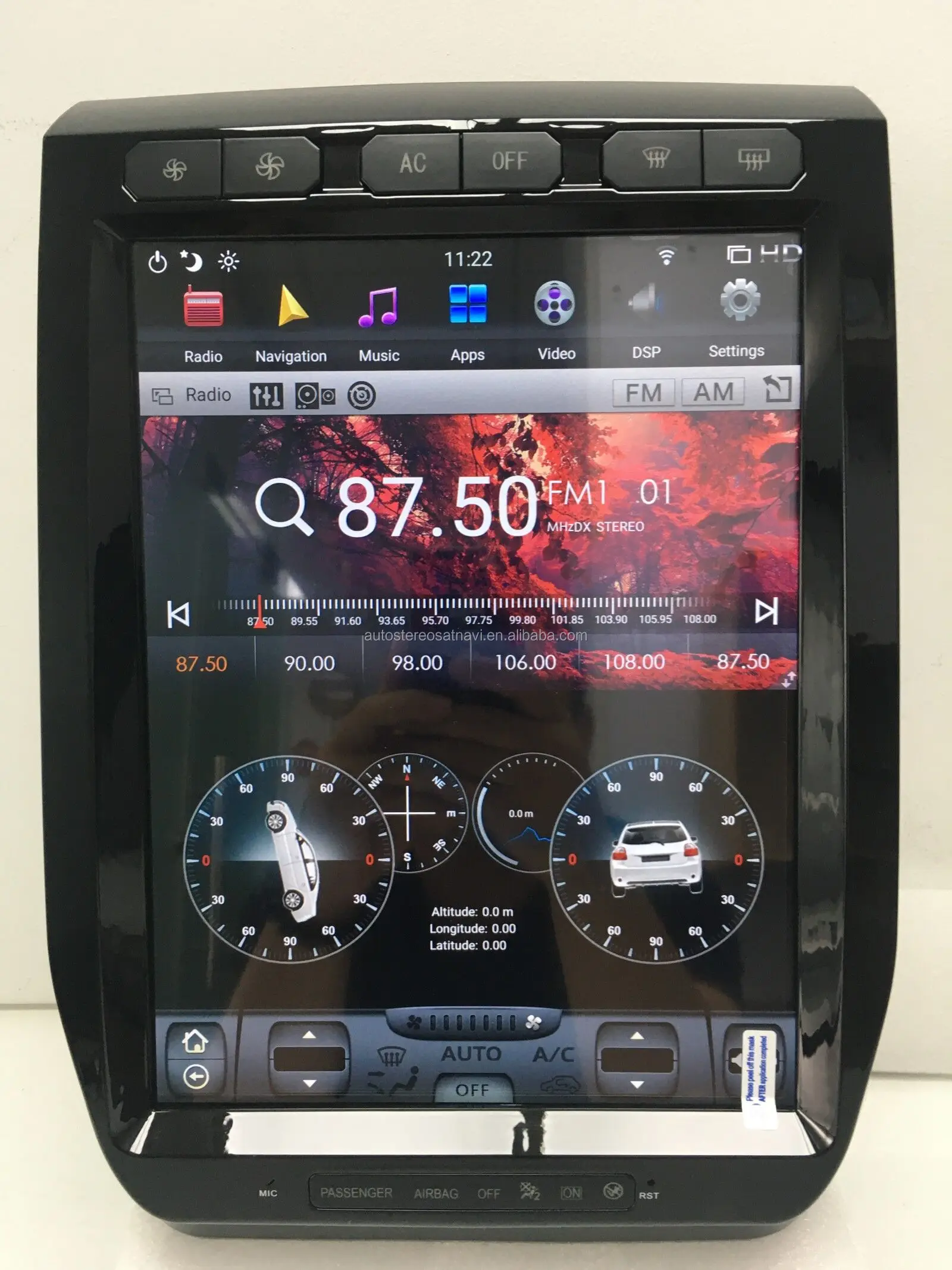 Newnavi 13 Inch Vertical Screen Car Multimedia System Tesla Style