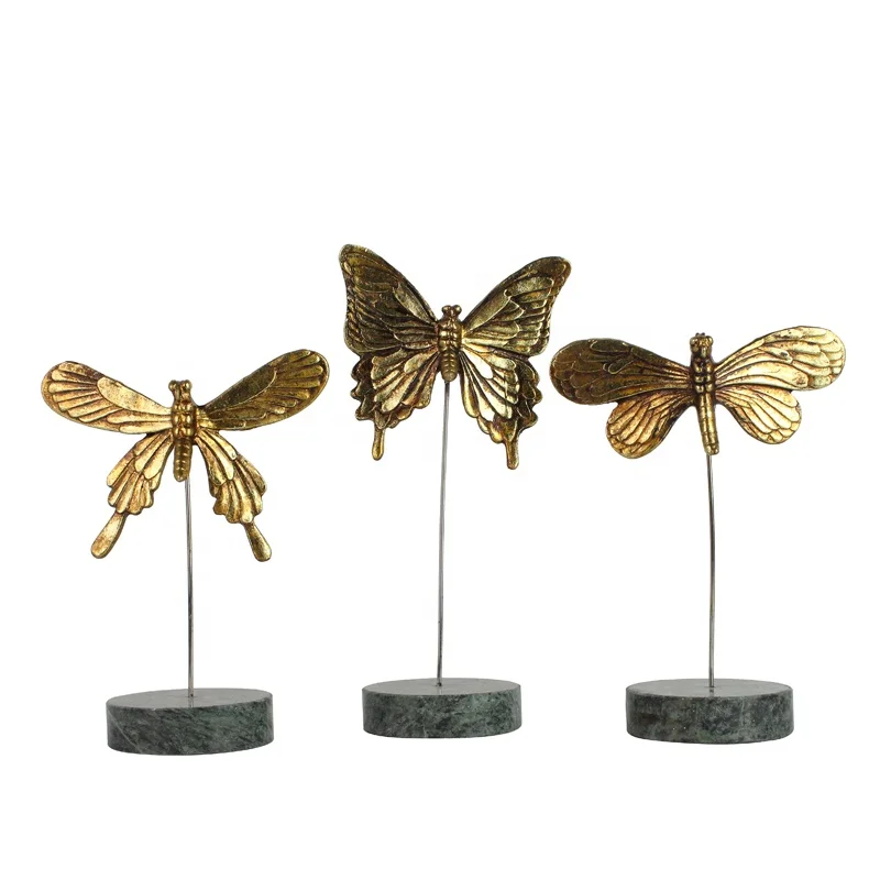 Wholesales 3D Objective Resin Animal Insect Butterfly Statue Sculpture For Tabletop Decor factory