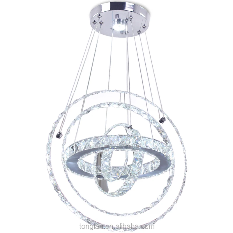 Modern LED  DIY 3 Rings Crystal Chandelier Luxury Ceiling Light Pendant Light Hanging Lamp for Living Room Dinning Room MP029