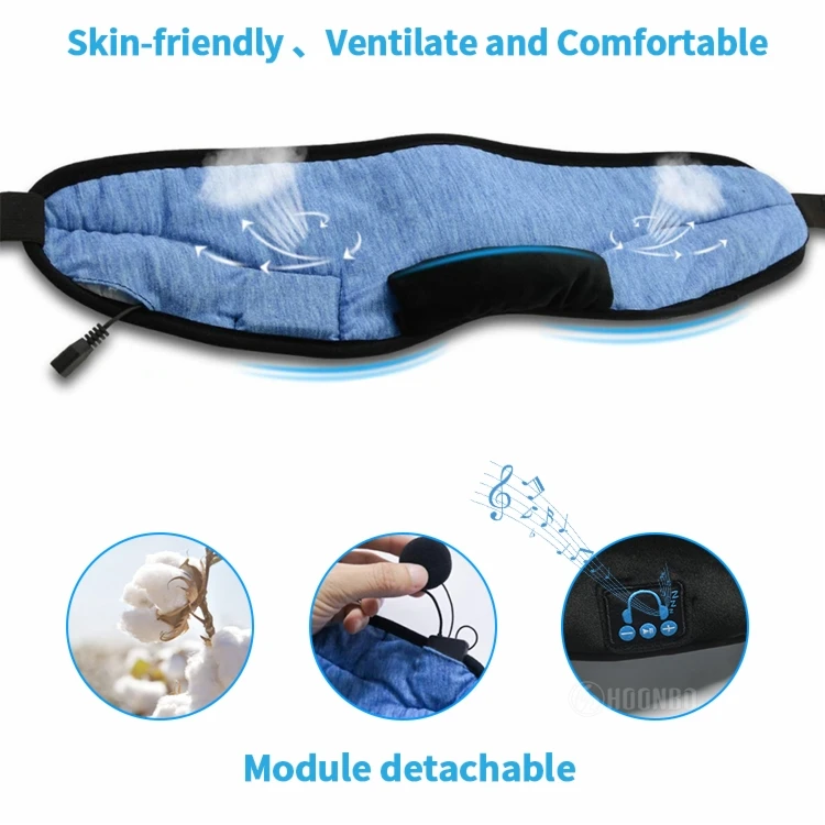 2019 Newest Wireless Smart Music Phone Breathable Custom Bluetooth Cotton 3D Sleeping Eye Mask Headphone
