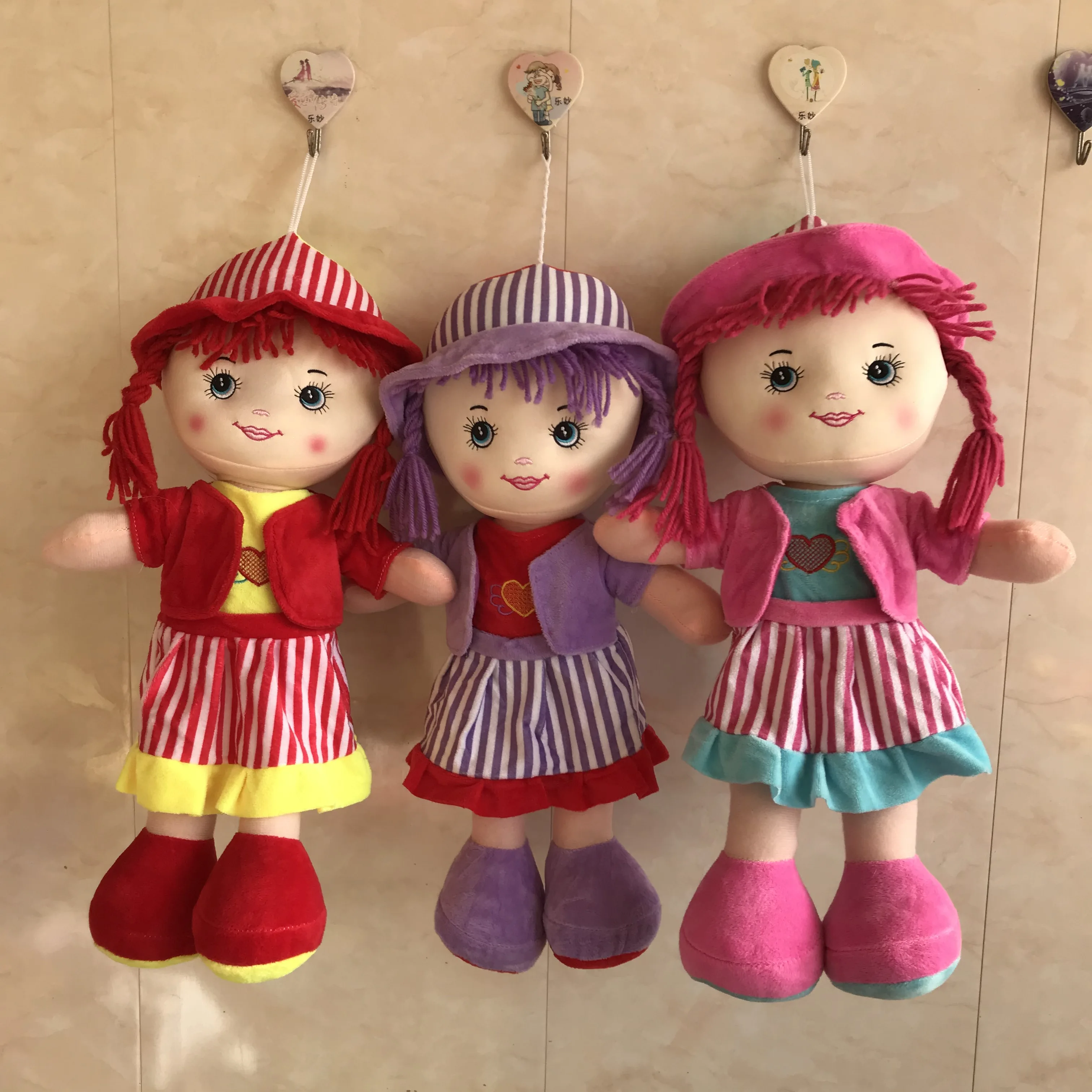 soft dolls with yarn hair