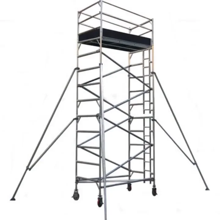 20m Tinggi Aluminium Tubular Perancah Aman Mobile Scaffolding Tower