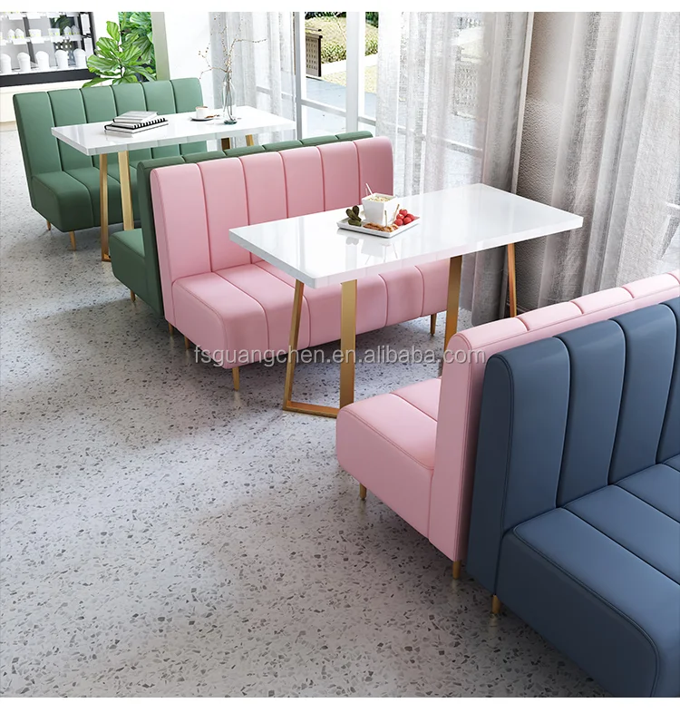 Modern New Design Restaurant Sofa Booths Indoor Club Furniture Table