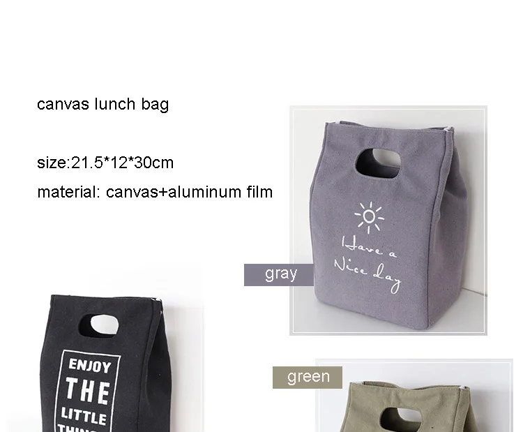 Canvas Lunch Bag Insulated School Lunch Bag Reusable Lunch Bag For Women