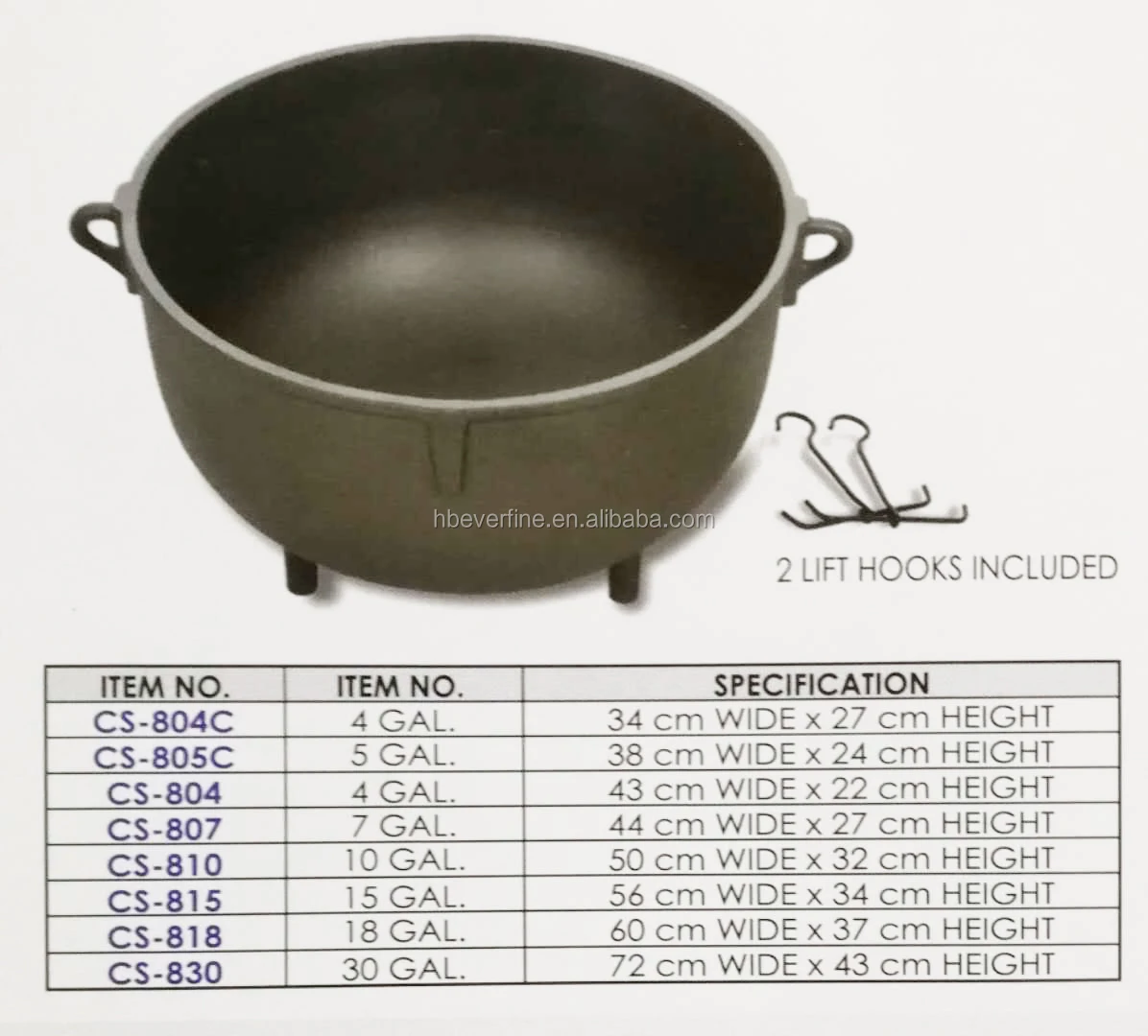 Pre-seasoned Large Cast Iron 15-gallon Jambalaya Pot Cooking