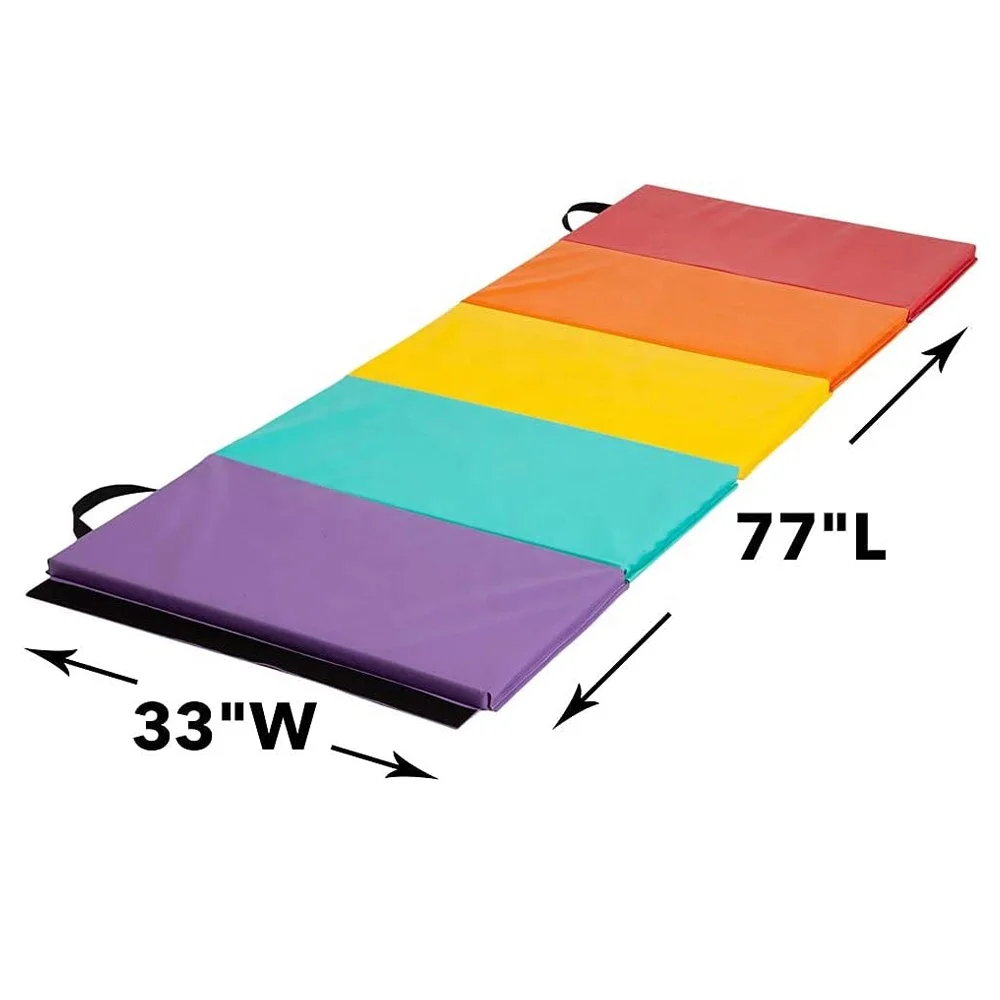 Zonwinxin Crash Mat 5panel Colorful Rainbow Folding Kids' Gymnastics