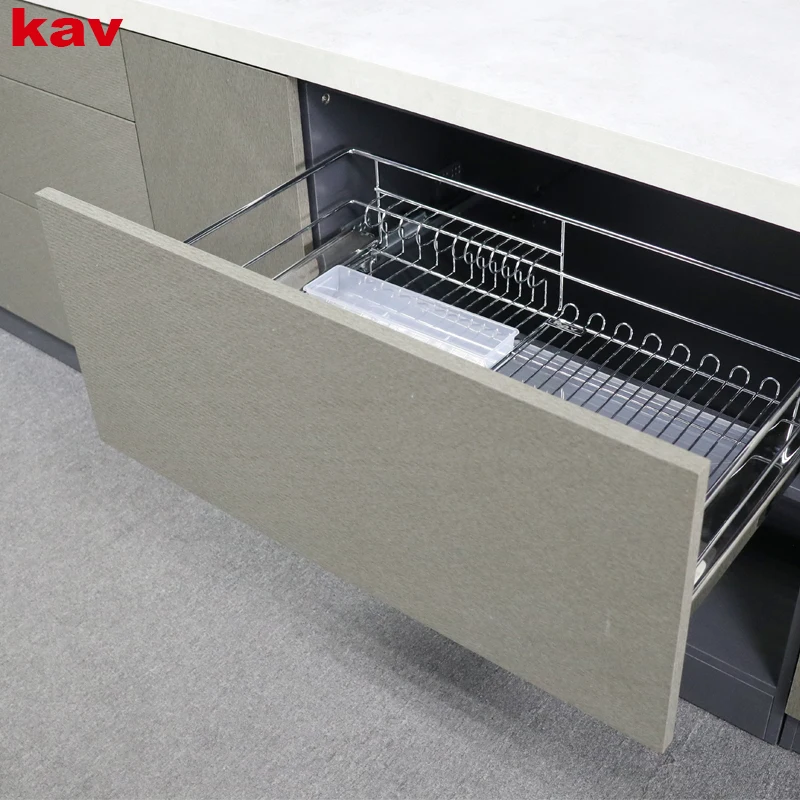 kitchen cabinet stainless steel wire bowl storage basket with soft closing slide