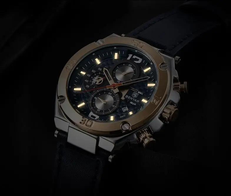 眼镜  手表 石英表  2019 新款 benyar 5151 时尚男士大手表石英 3atm