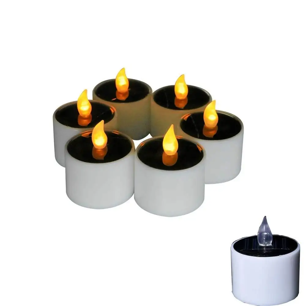 Waterproof Wireless Waxless Flickering Rechargeable Solar Flameless Candle for Bar Wedding Party Decoration