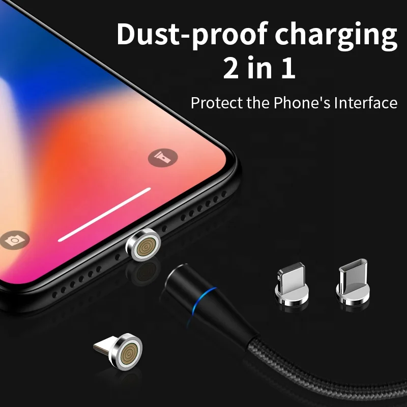 3 in 1 LED USB Data Cable 3A Magnetic Charging Cable for IOS Android Type C Micro USB Charging Cable Data Line - ANKUX.COM