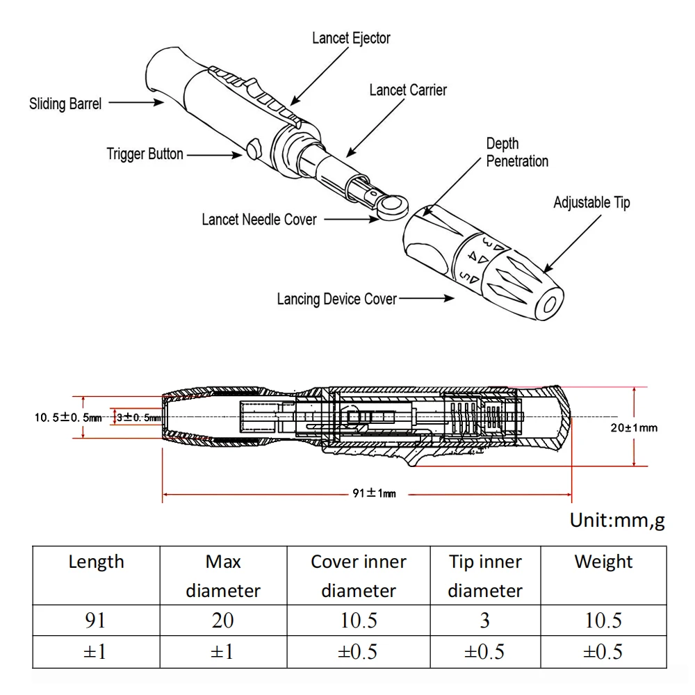 plastic blood lancing devices lancing device with ejector for diabetes testing manufacture