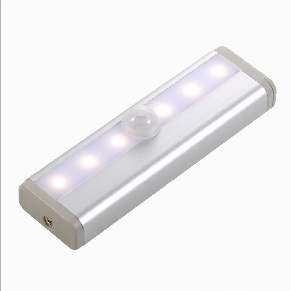 Stick on Anywhere Magnetic Battery Powered 6LED Motion Sensor Closet Cabinet LED Night Light